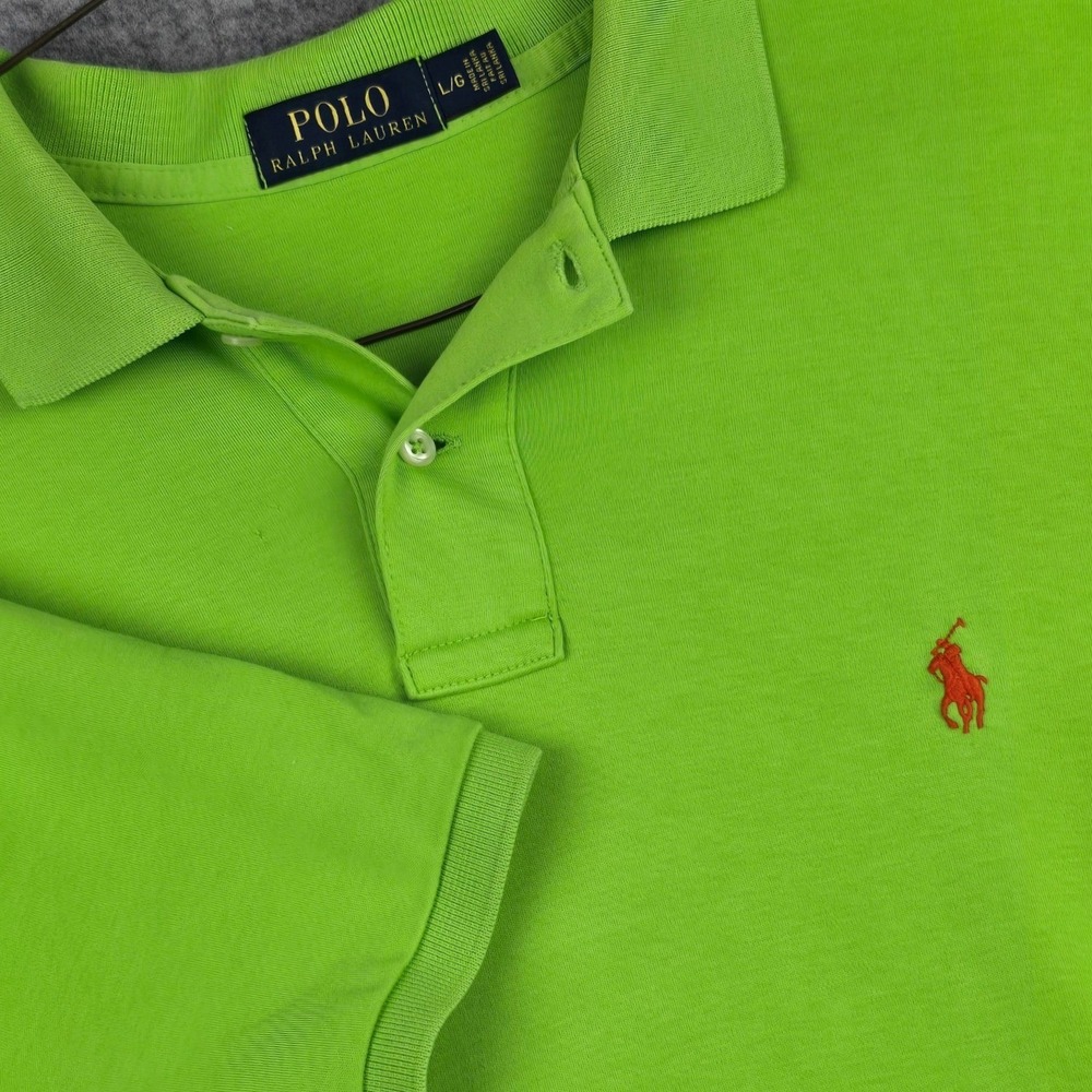 Polo Ralph Lauren Shirt‎ Mens L Green Classic Fit Embroidered Pony Polo